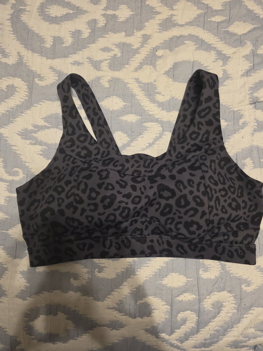 lululemon Athletica Black Leopard Wireless Sports Bra